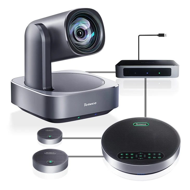 Système de conférence pour équipement de bureau, caméra ptz optique à zoom optique 4K 12x et haut-parleur à portée de prise de voix de 9 mètres