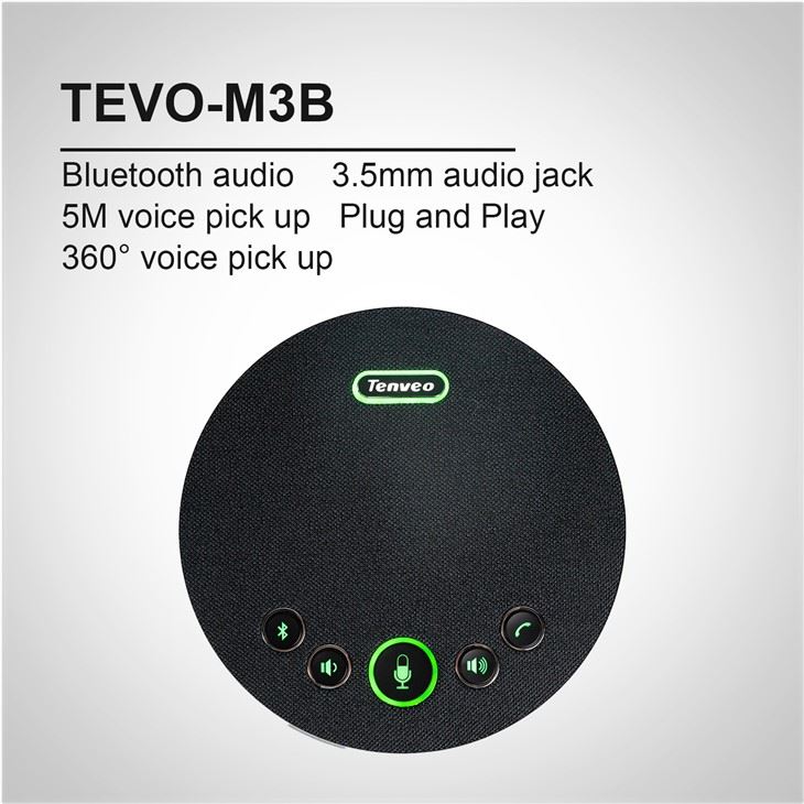Haut-parleur de conférence Bluetooth Tenveo avec rayon de 5 m